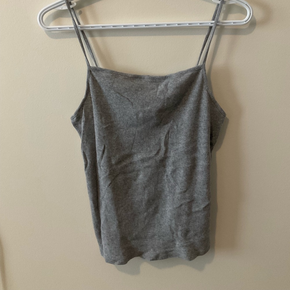 Grey Ribbed Tank Top